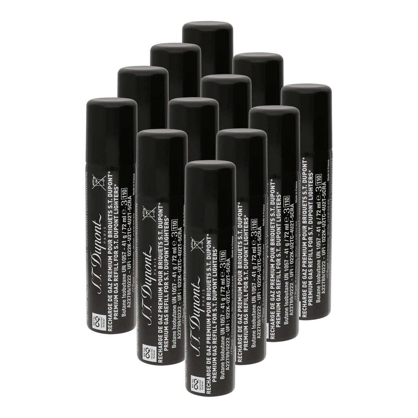 S.T. Dupont Butane Refill - Standard Black — angle view