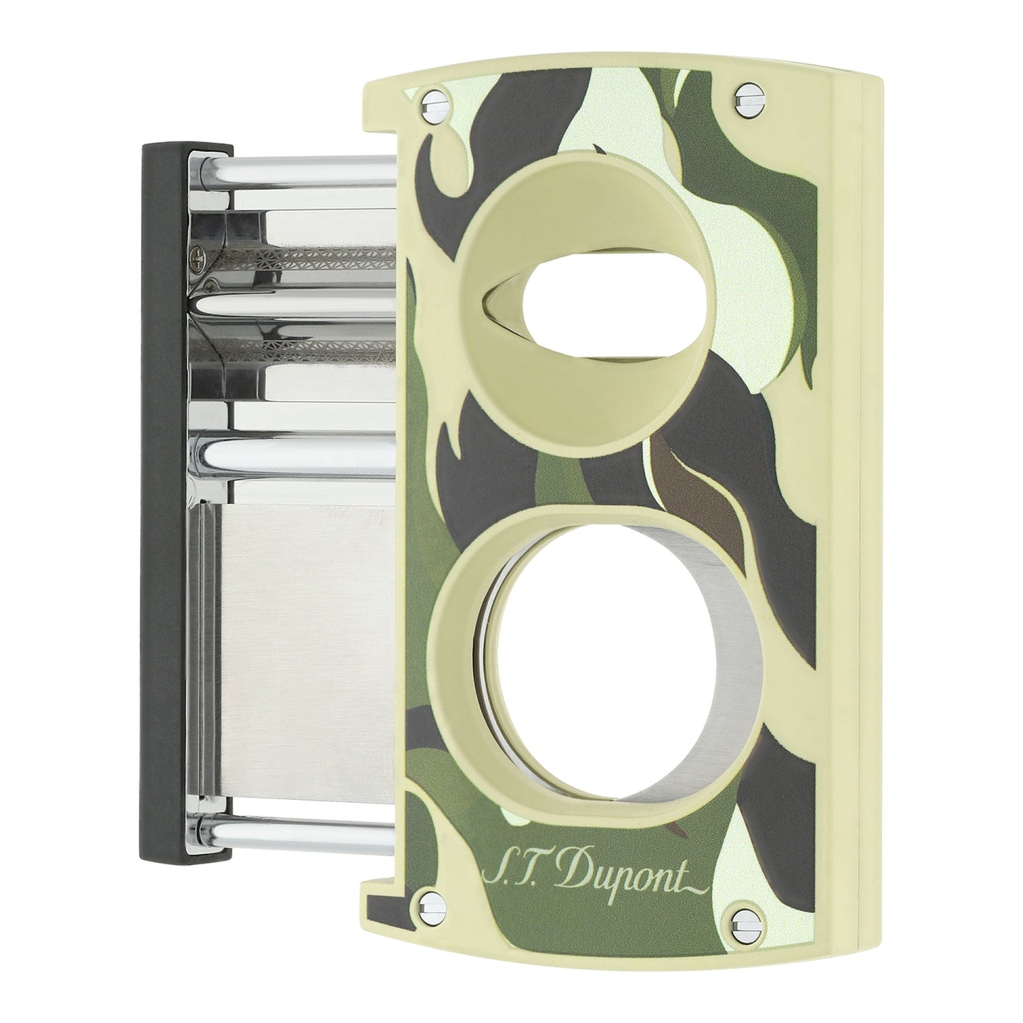 S.T. Dupont Cigar Cutter - Double Blade Camo Khaki — angle view