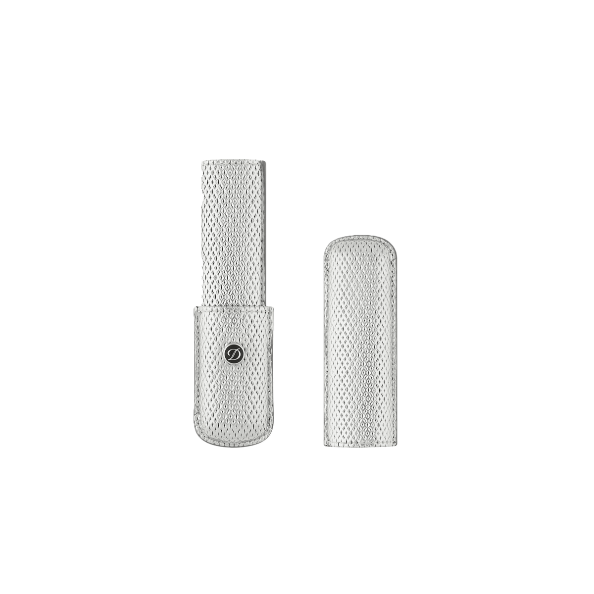 S.T. Dupont Rigid Pen Case X1 Silvery Mesh — angle view