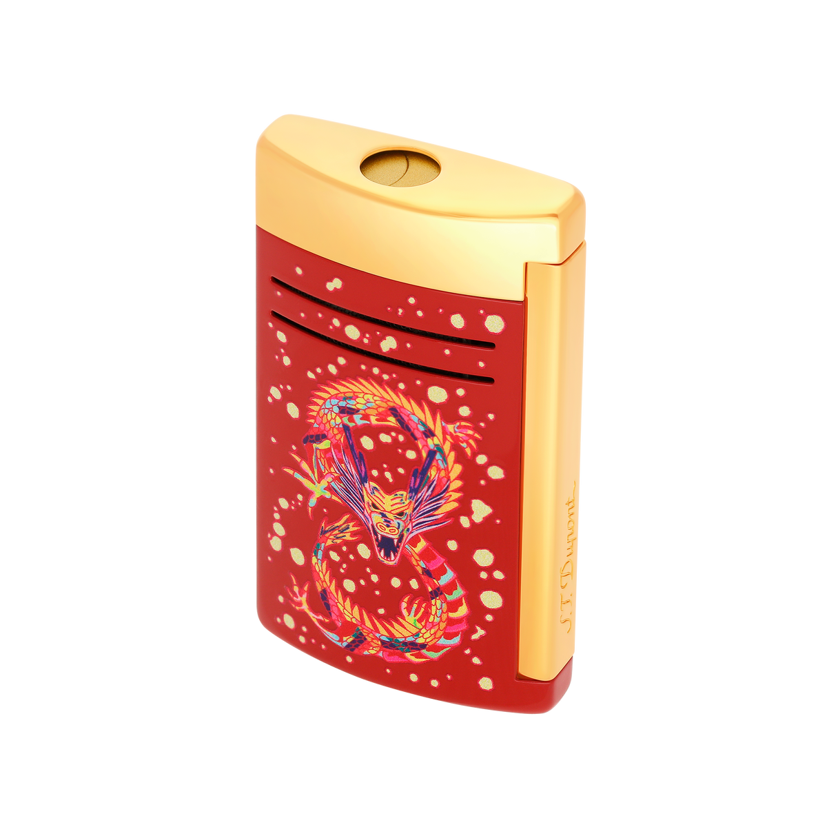 S.T. Dupont Lighter Dragon Burgun Goldn — detail view
