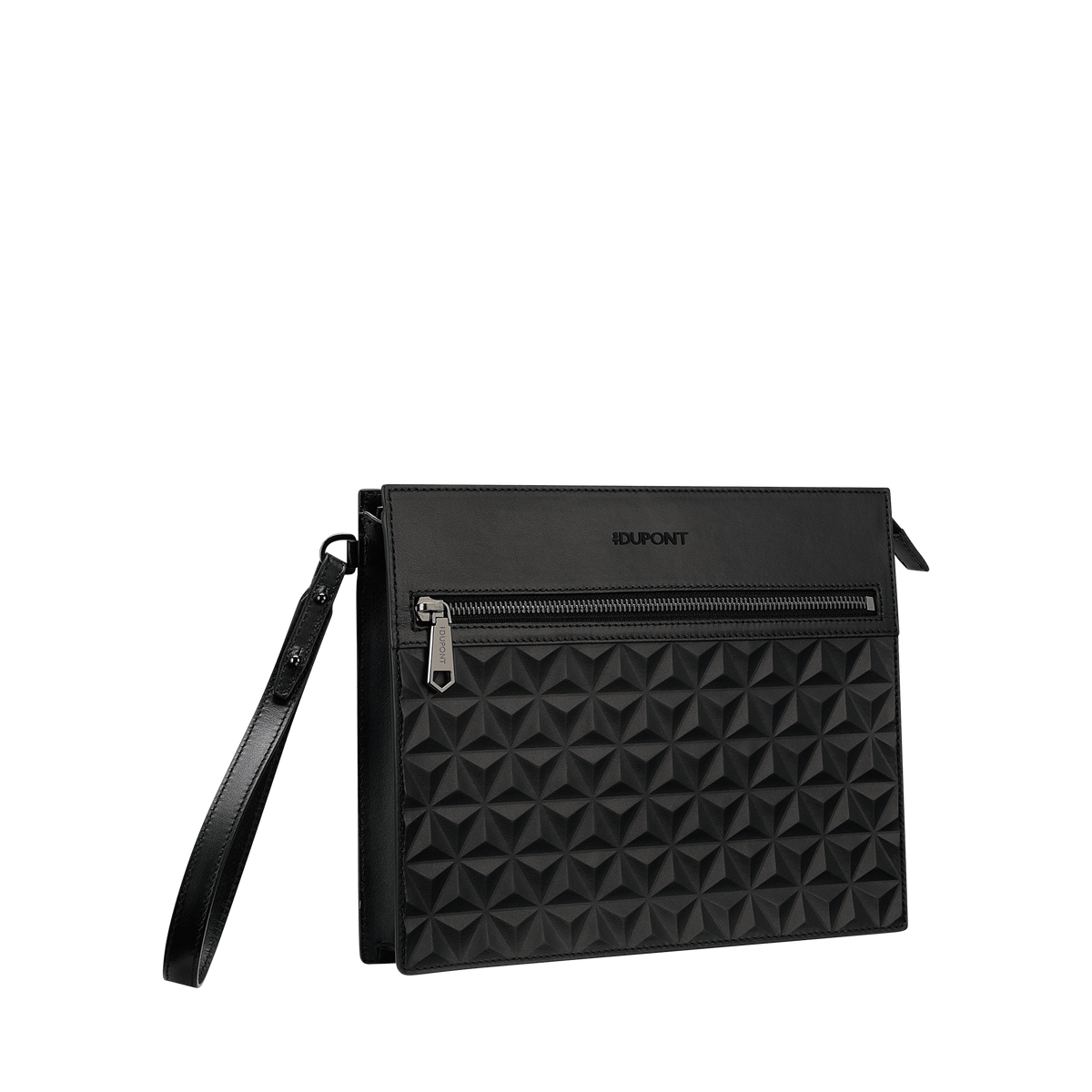 Pochette S.T. Dupont moyenne noire — vue de trois quarts