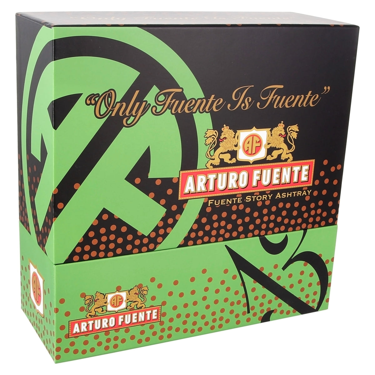 Fuente Round Ceramic Ashtray Green — gift box