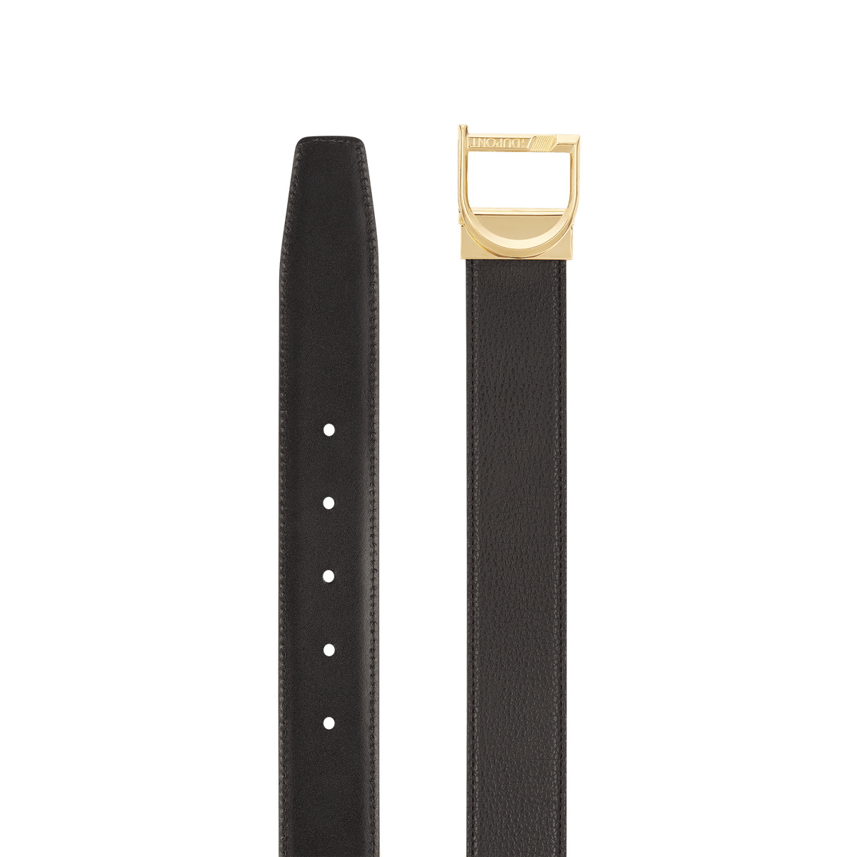 Ceinture S.T. Dupont 35Mm réversible noire grainée D or — autre vue