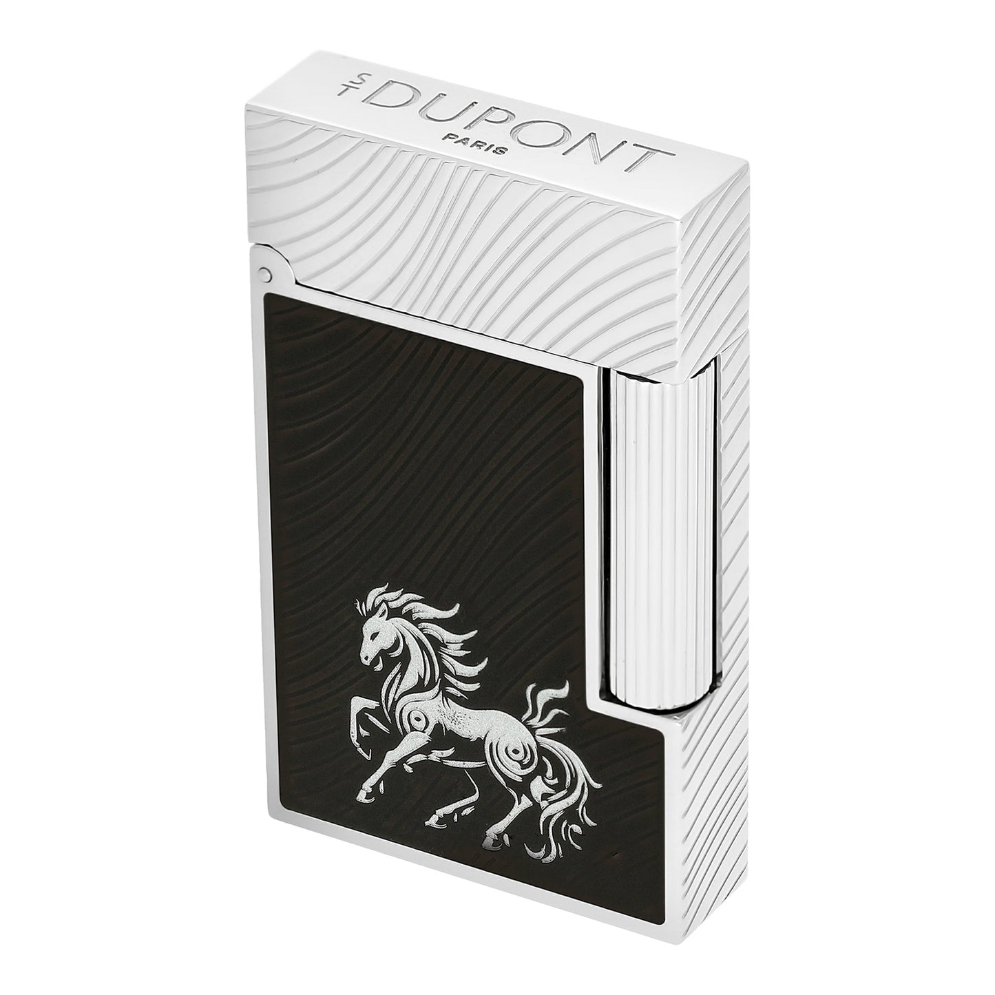 S.T. Dupont Chinese New Year Horse - Ligne 2 Guilloche Sous Laque Noire Black Guilloche Under Lacquer Palladium — view 5
