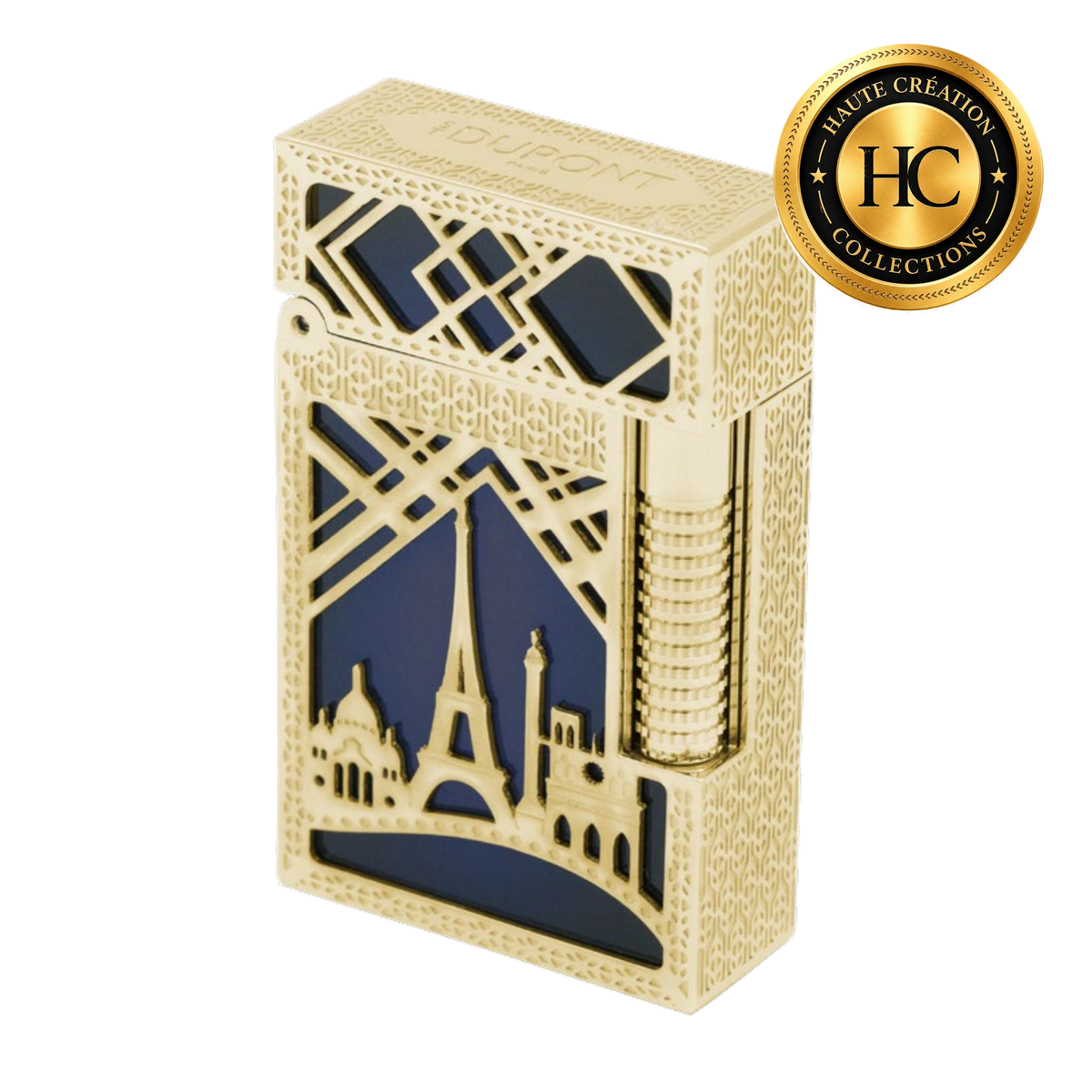 S.T. Dupont Le Grand Dupont Haute Création Skyline guilloché dans massif 18-carat or jaune avec dégradé laque bleue - réf. C23460