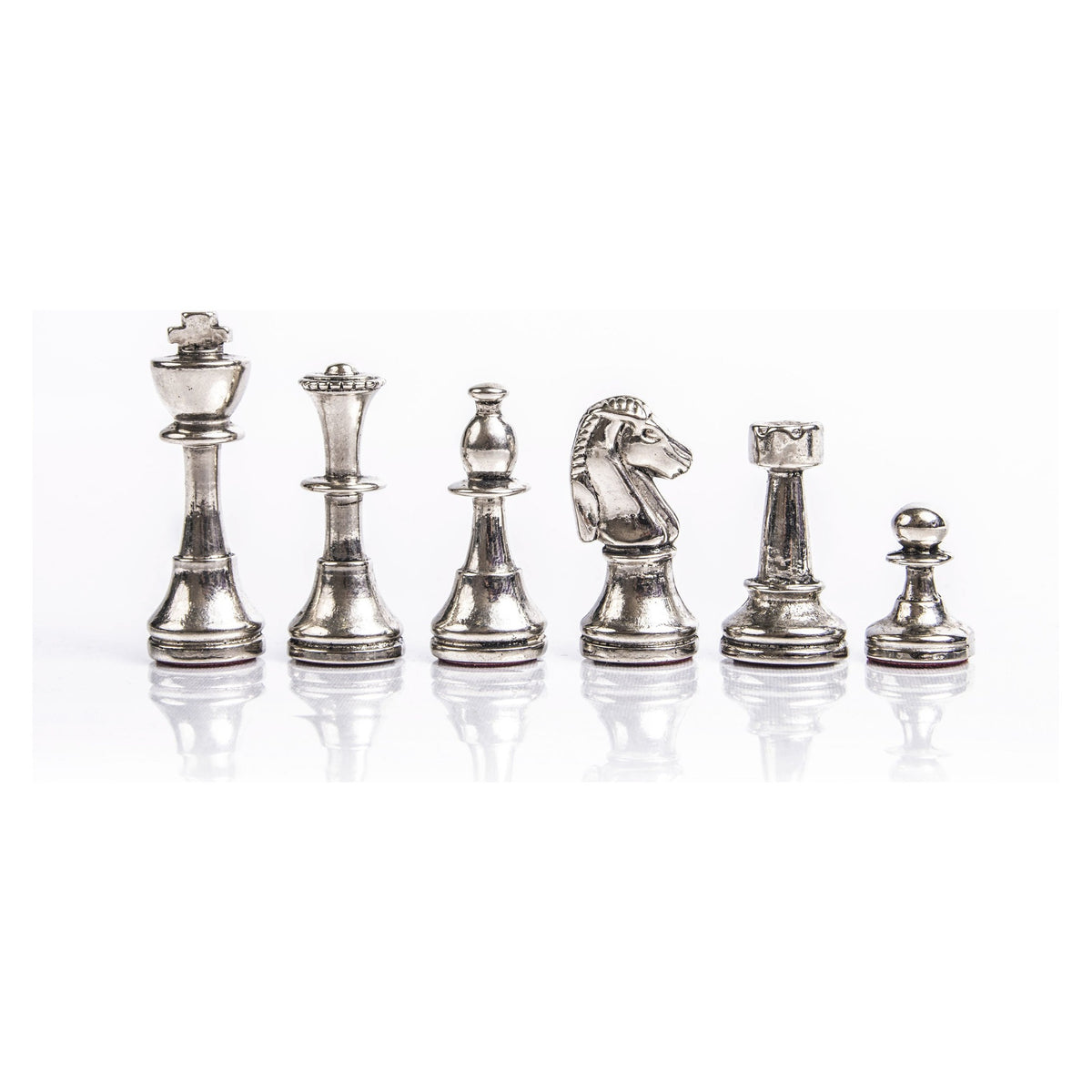 Manopoulos Classic Staunton Metal Chessmen (4)