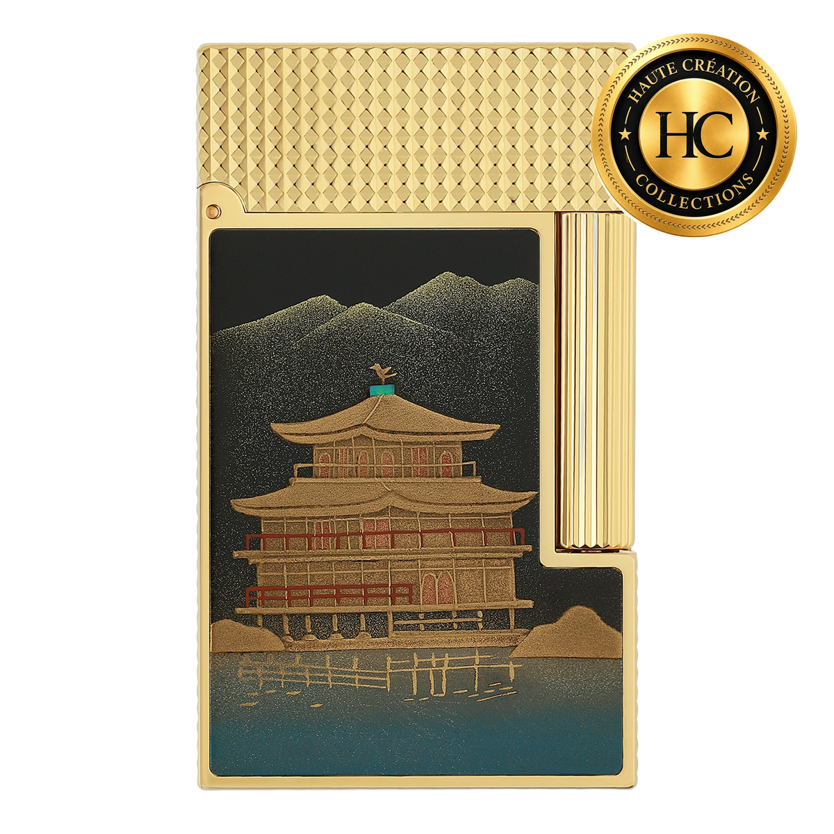 S.T. Dupont Ligne 2 Haute Création, Maki-e Kinkaku-ji — hand-decorated lacquer with gold powder and mother-of-pearl