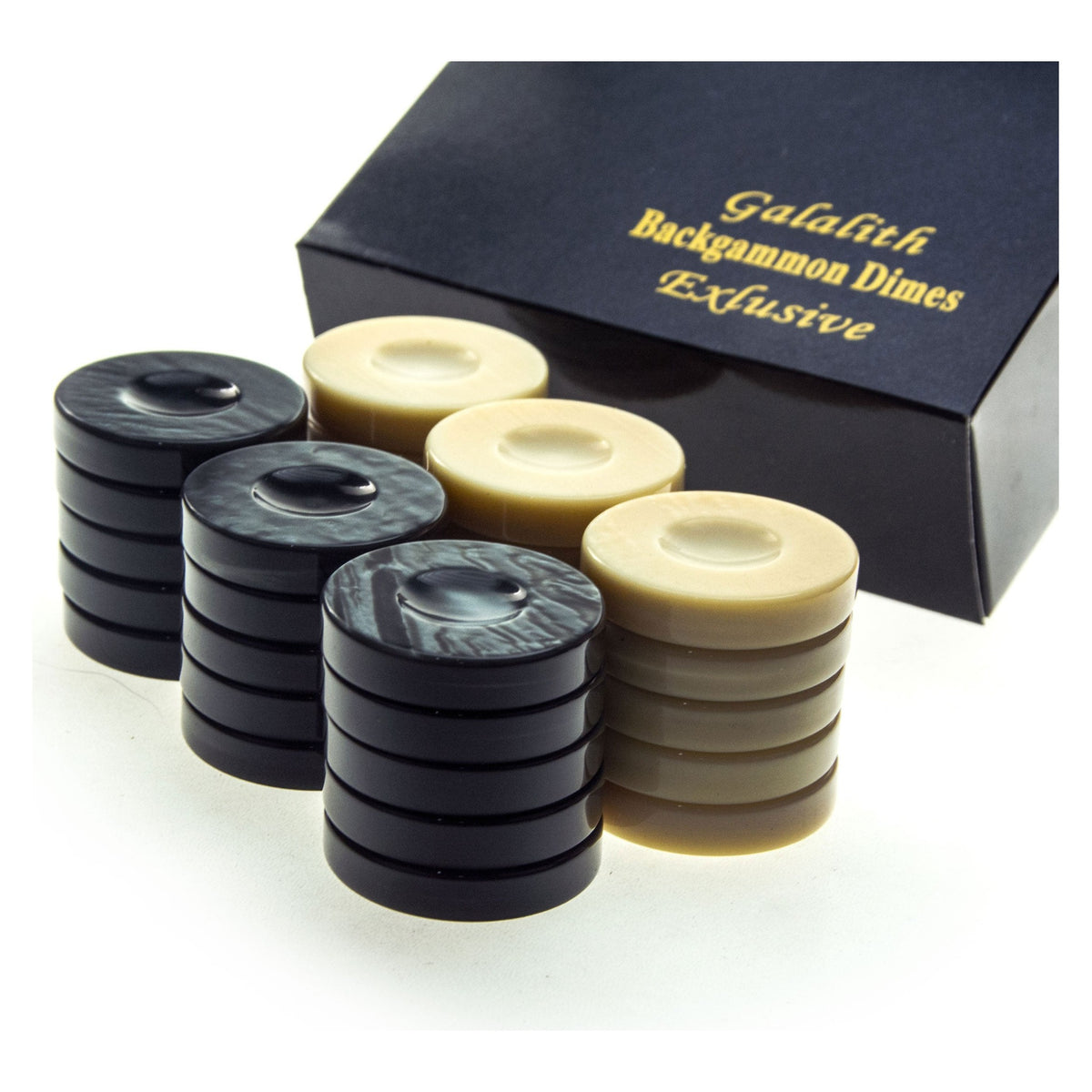 Manopoulos Galalith Backgammon Checkers – PG1BLA