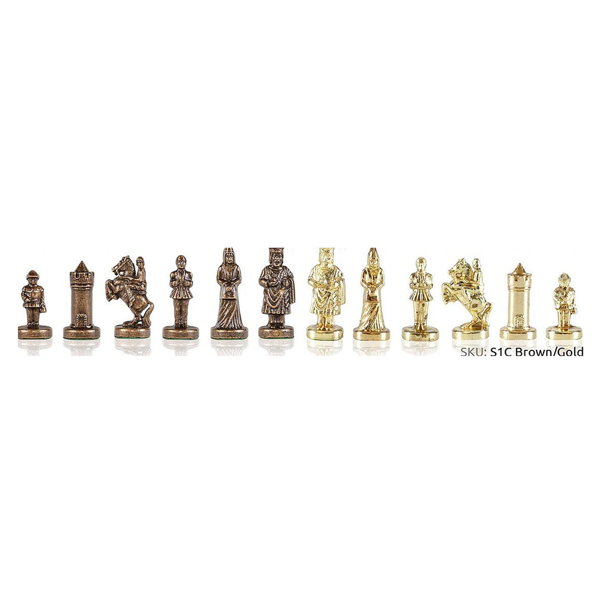 Manopoulos Byzantine Empire Metal Chess Set – Brass & Gold
