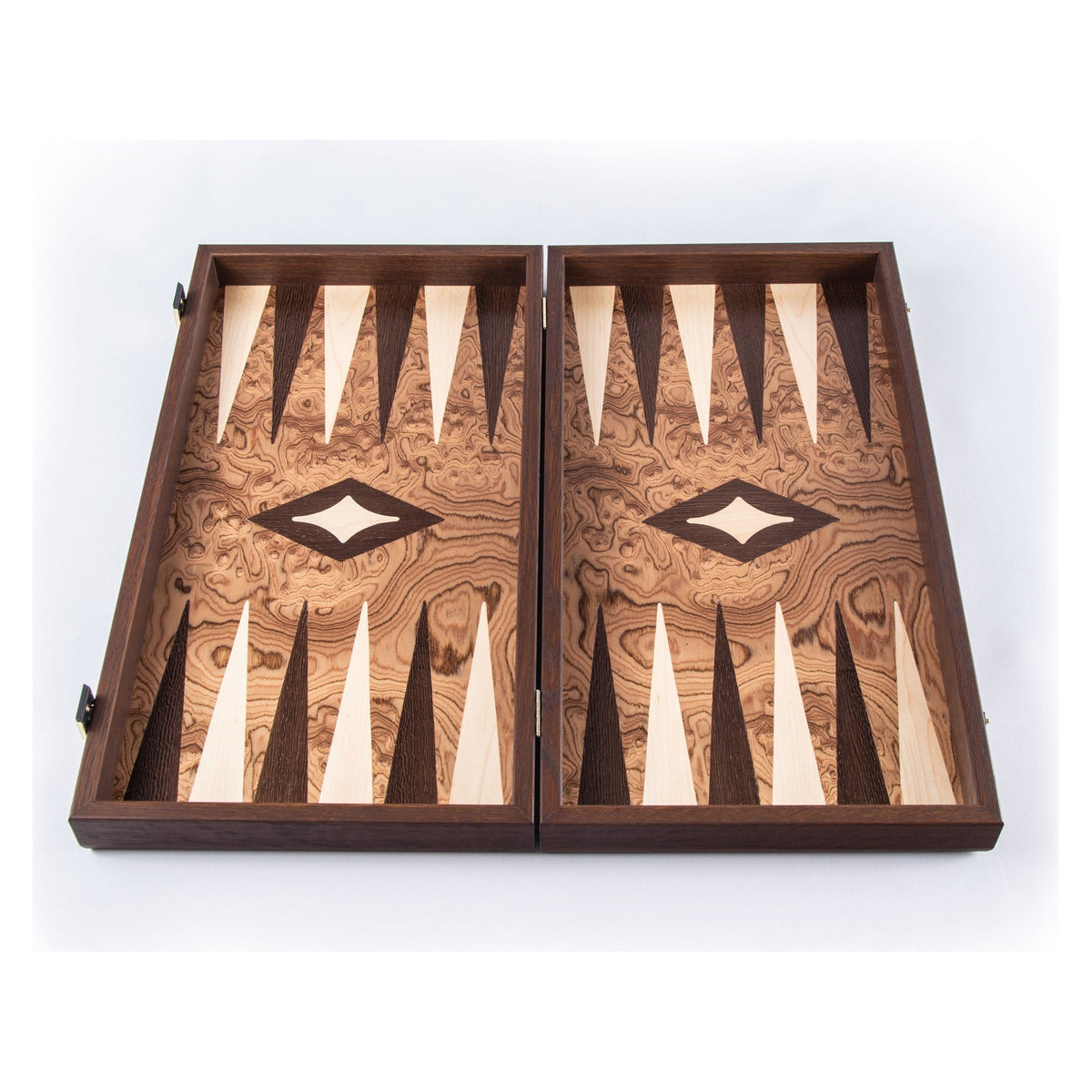 Manopoulos Walnut Burl Inlaid Backgammon (6)