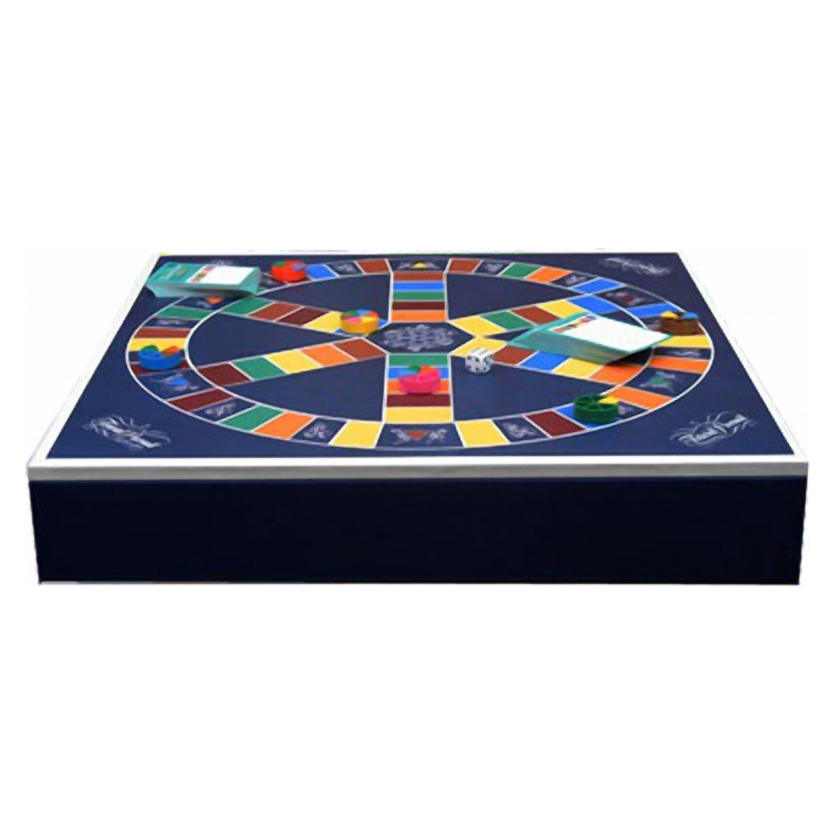 Geoffrey Parker inlaid leather Trivial Pursuit board on scalloped plinth – detail