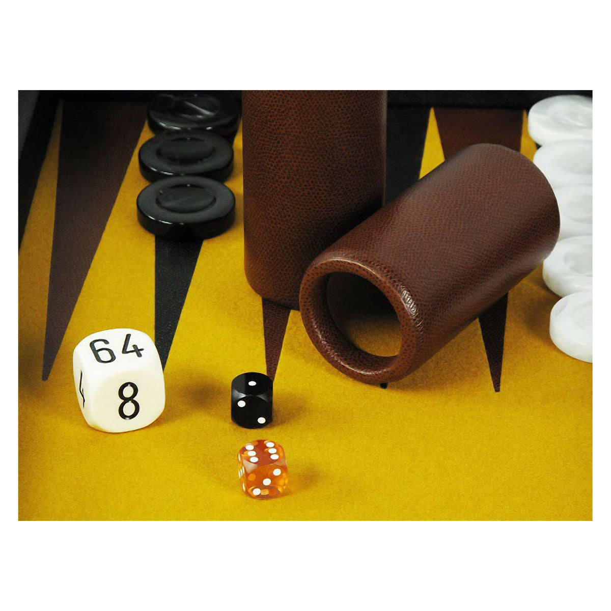 Geoffrey Parker – mallette de backgammon Classe Club avec tablier en drap de billard – détail