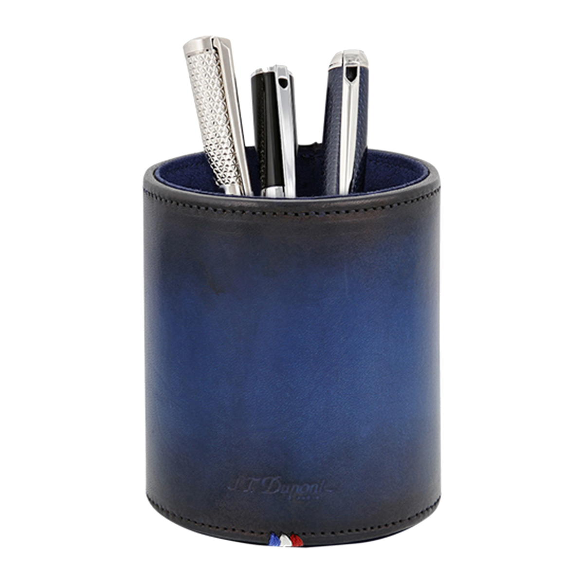 S.T. Dupont trousse à stylos en cuir Atelier bleu 007108