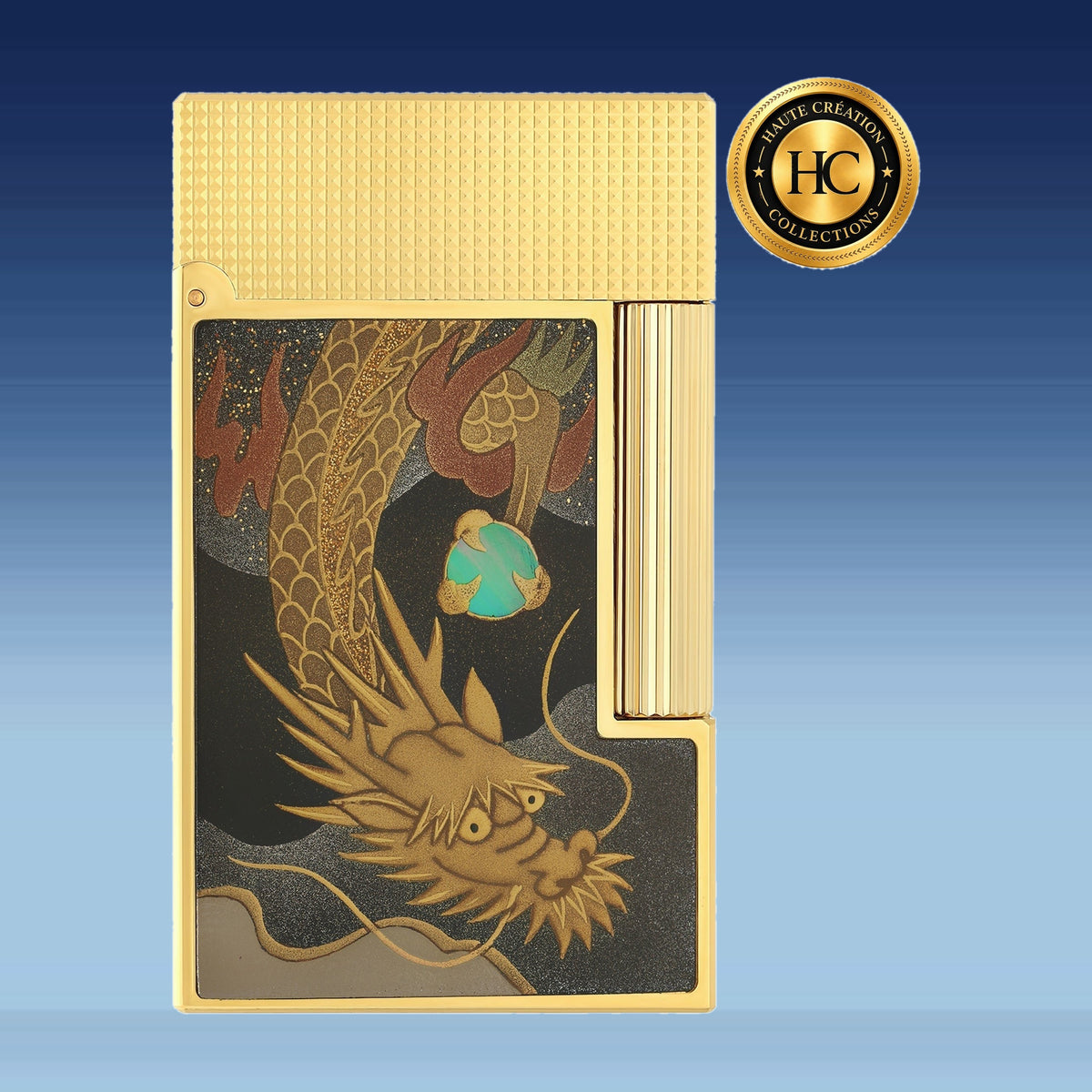 S.T. Dupont Haute Création — Ligne 2 Maki-e Dragon brun, laque décorée à la main, poudre d’or et nacre