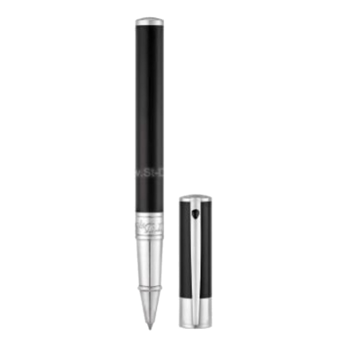 S.T. Dupont D-Initial rollerball pen black and chrome, ref. 262200