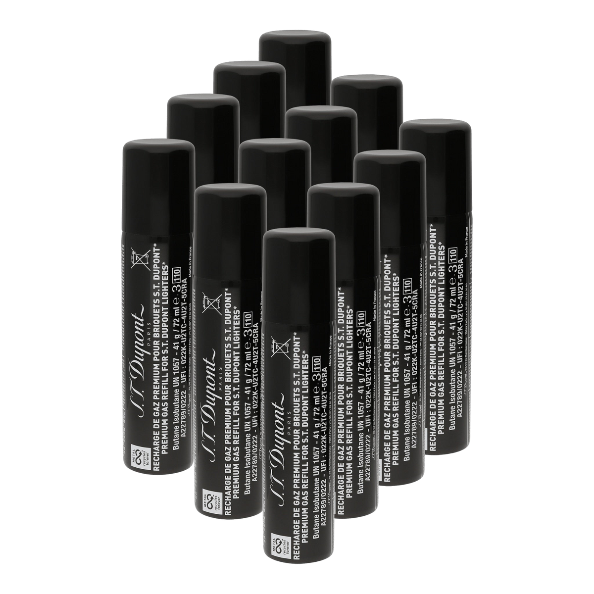 S.T. Dupont recharge de butane - noir standard — vue de trois quarts