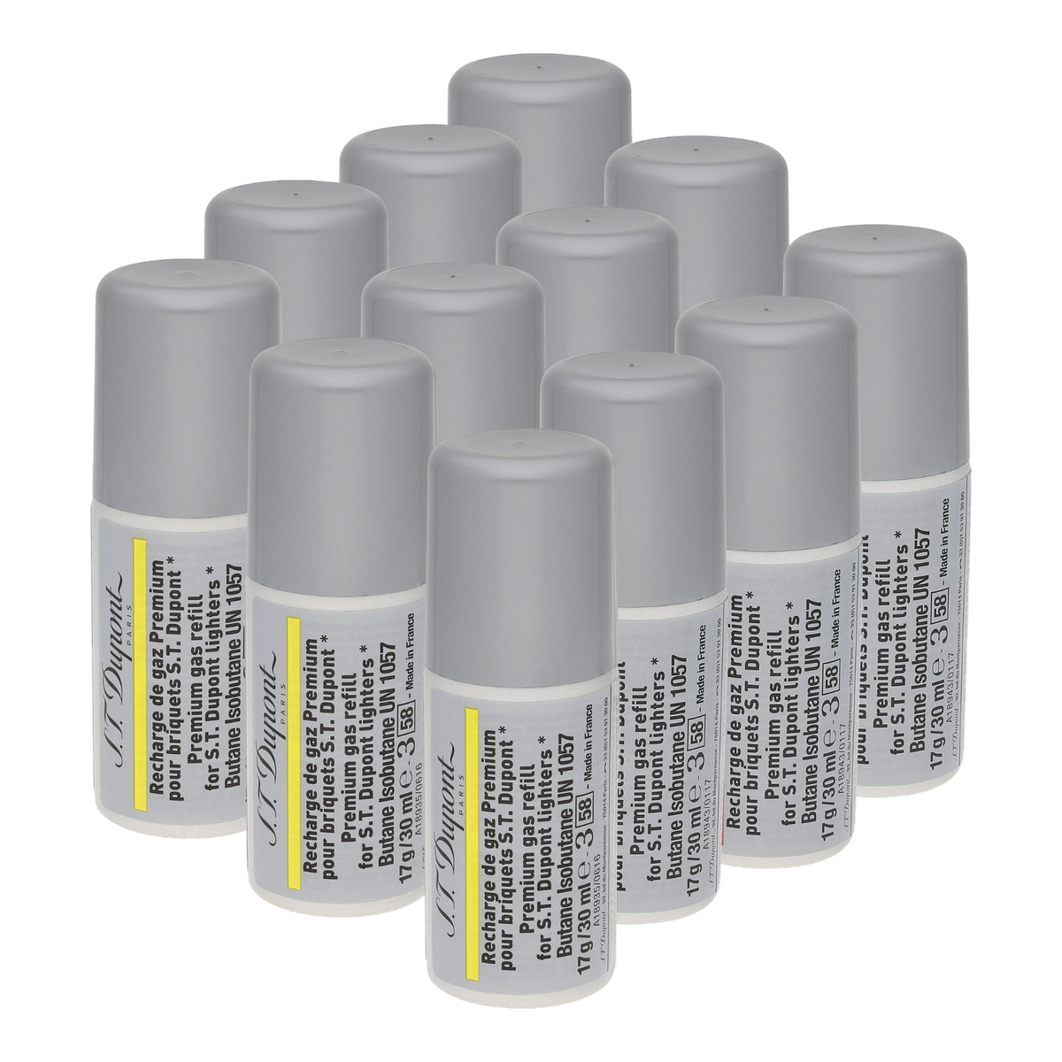 S.T. Dupont recharge de butane - jaune — vue de trois quarts
