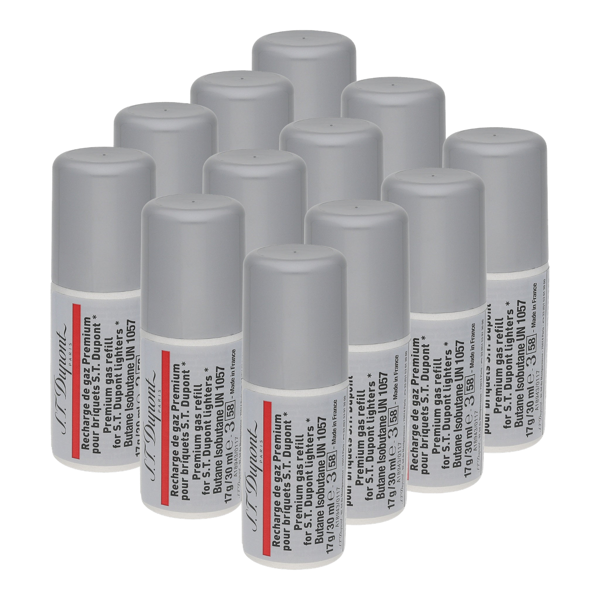 S.T. Dupont recharge de butane - rouge — vue de trois quarts