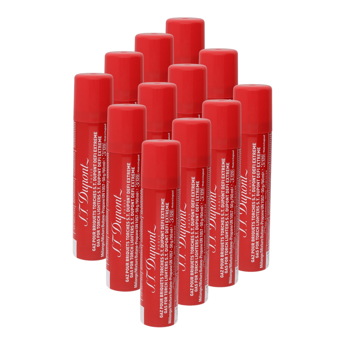 S.T. Dupont recharge de butane - Défi extrême rouge — vue de trois quarts