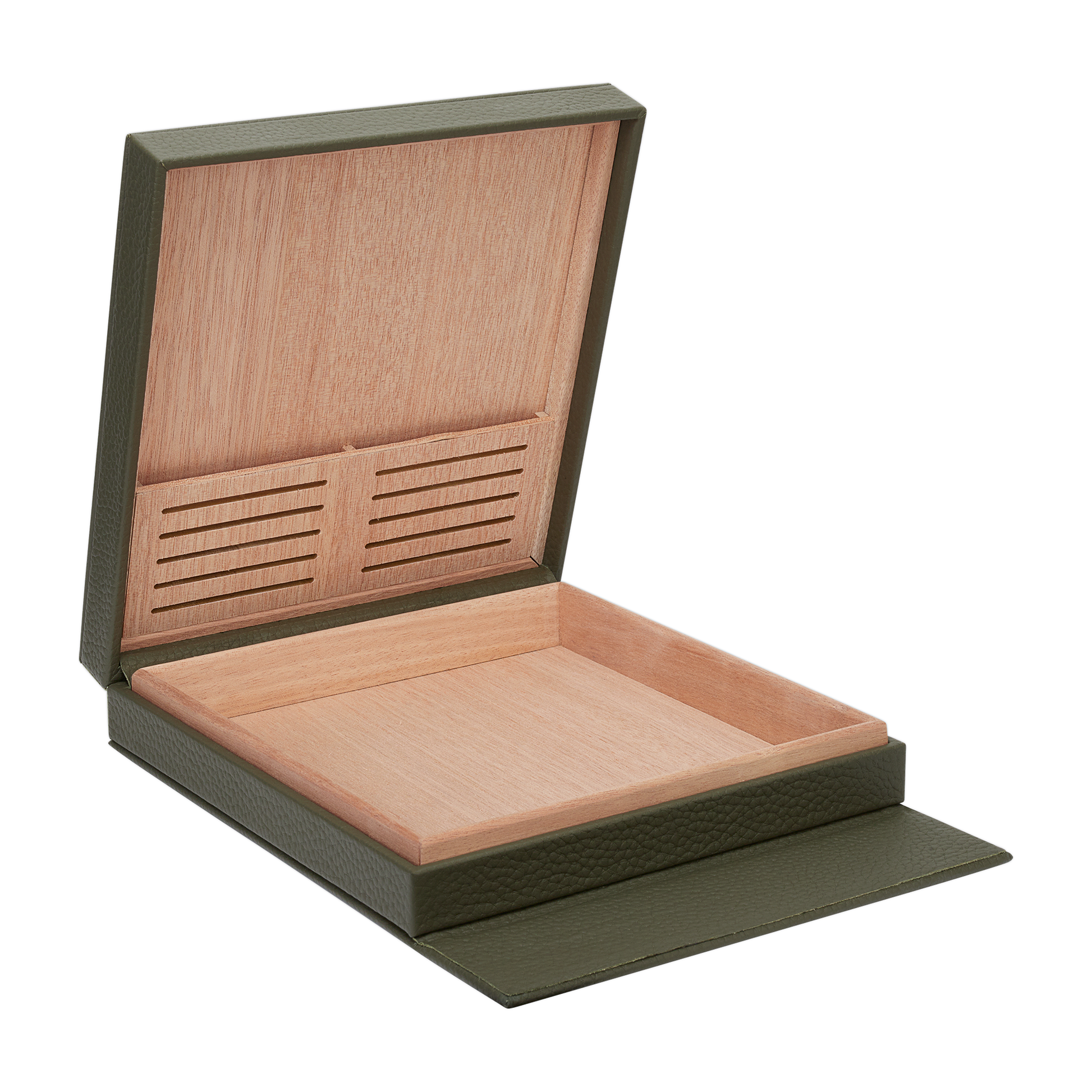 S.T. Dupont travel humidor kaki - open