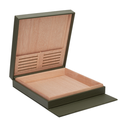 S.T. Dupont travel humidor kaki - open