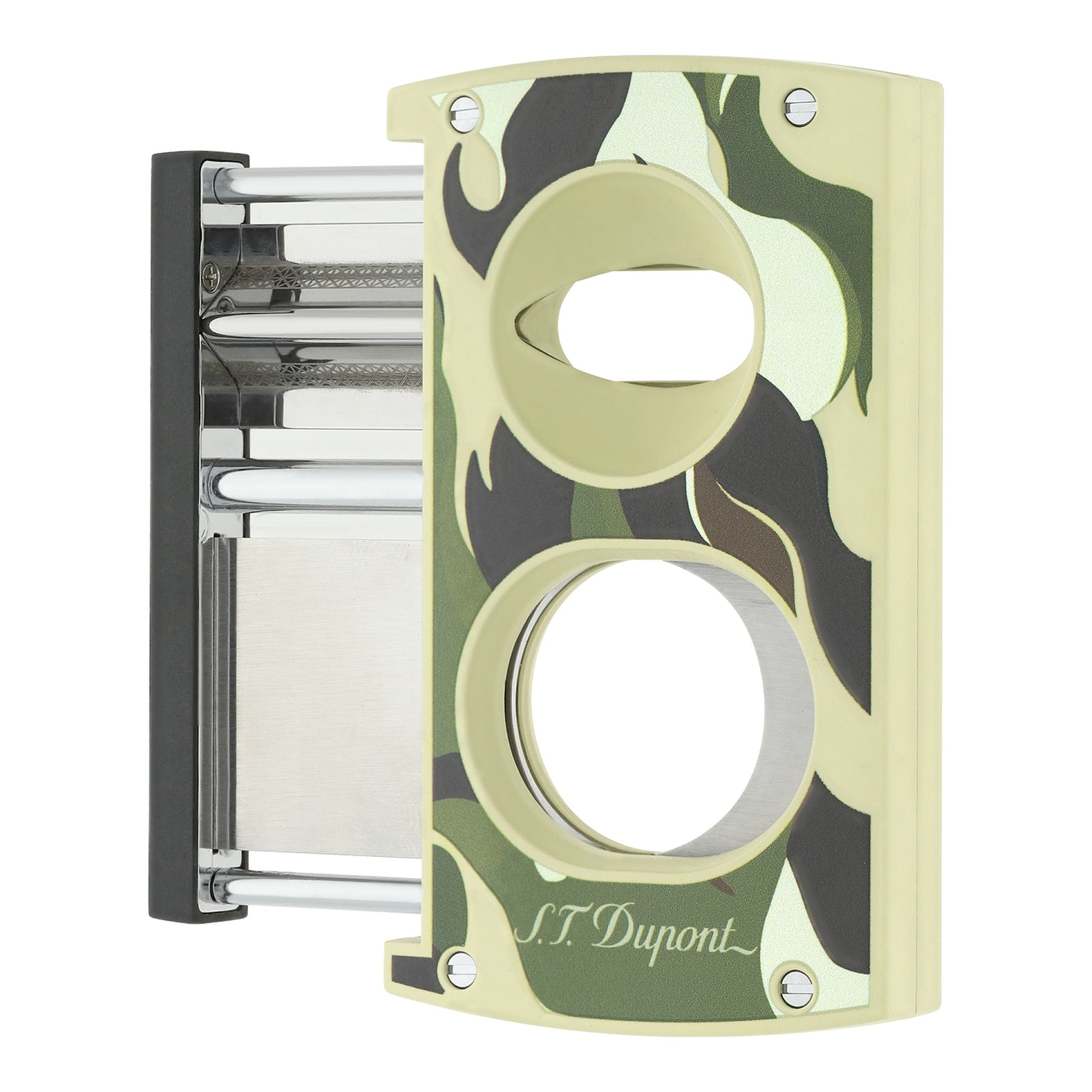 S.T. Dupont Cigar Cutter - Double Blade Camo Khaki — angle view