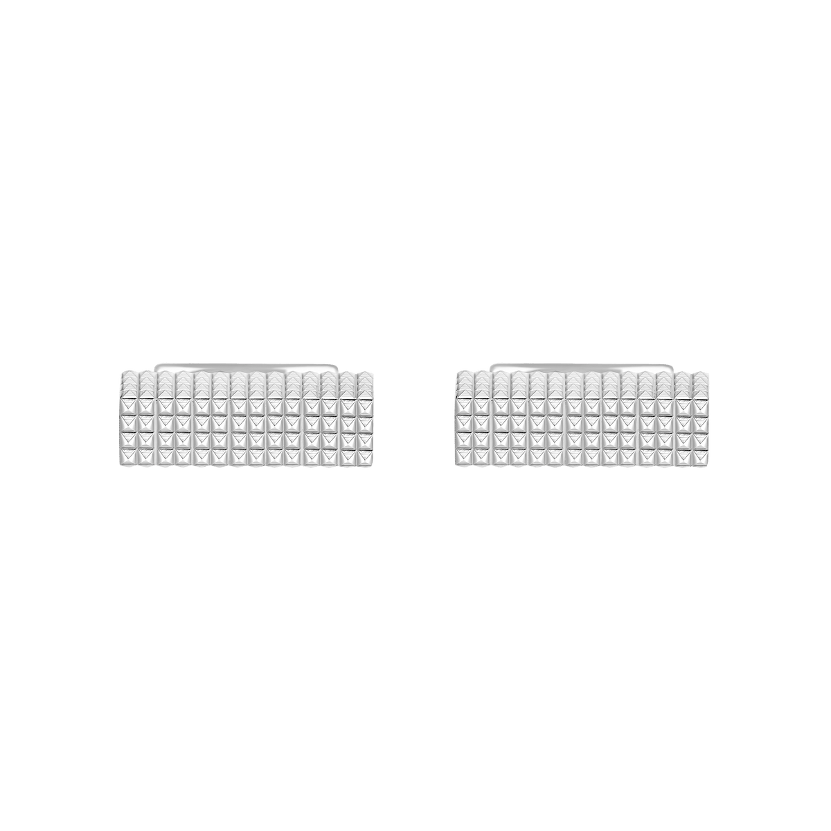 S.T. Dupont Cufflinks Rectangle Diamond Head Palladium — angle view