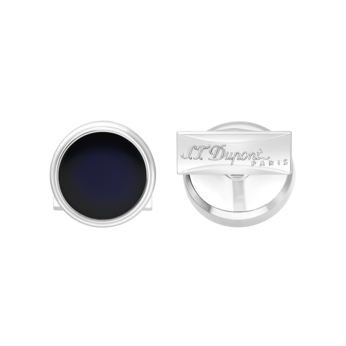 S.T. Dupont Cufflinks Round Blue Palladium