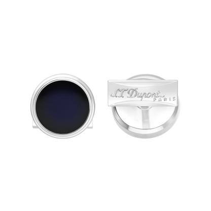 S.T. Dupont Cufflinks Round Blue Palladium