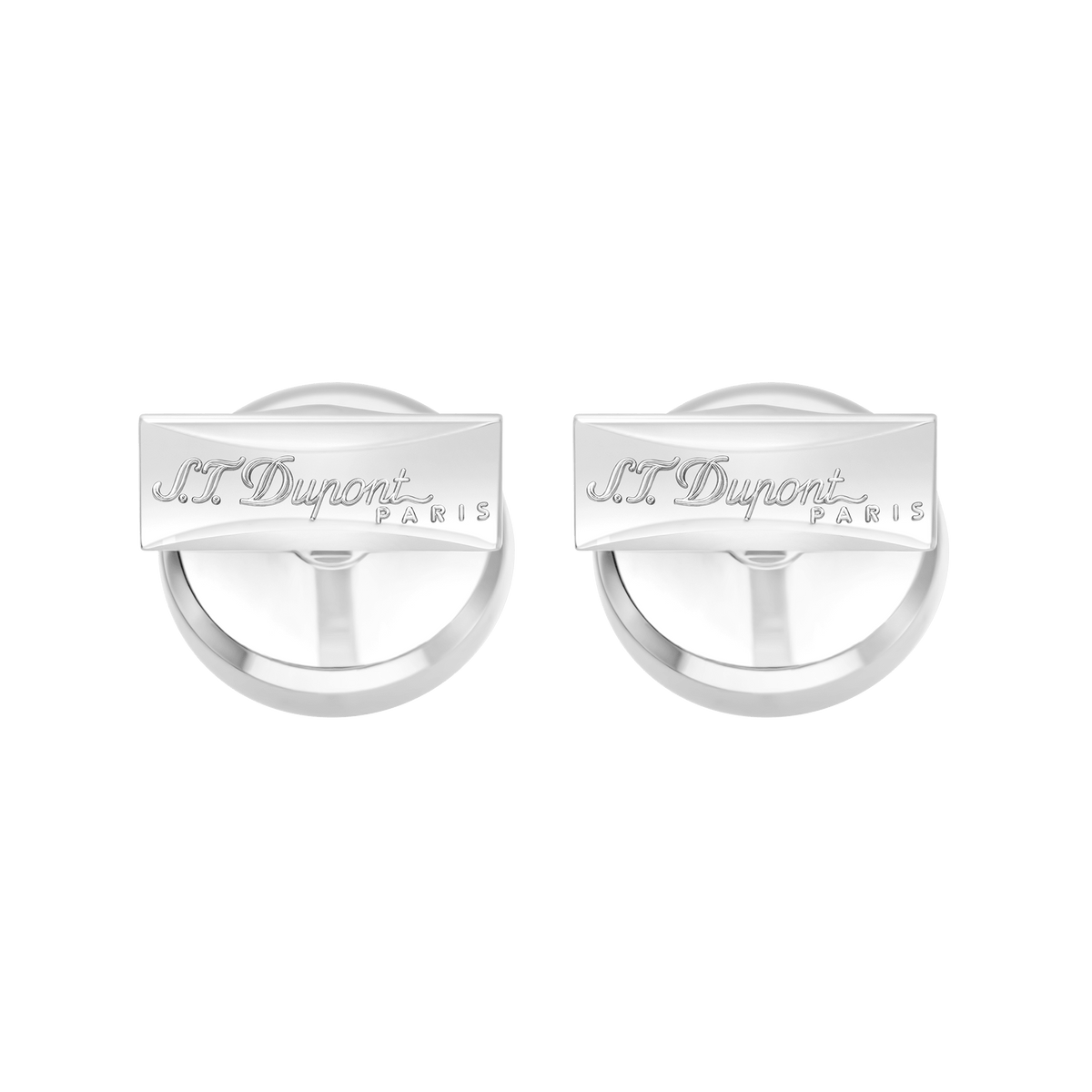 S.T. Dupont Cufflinks Round Blue Palladium — alternate view