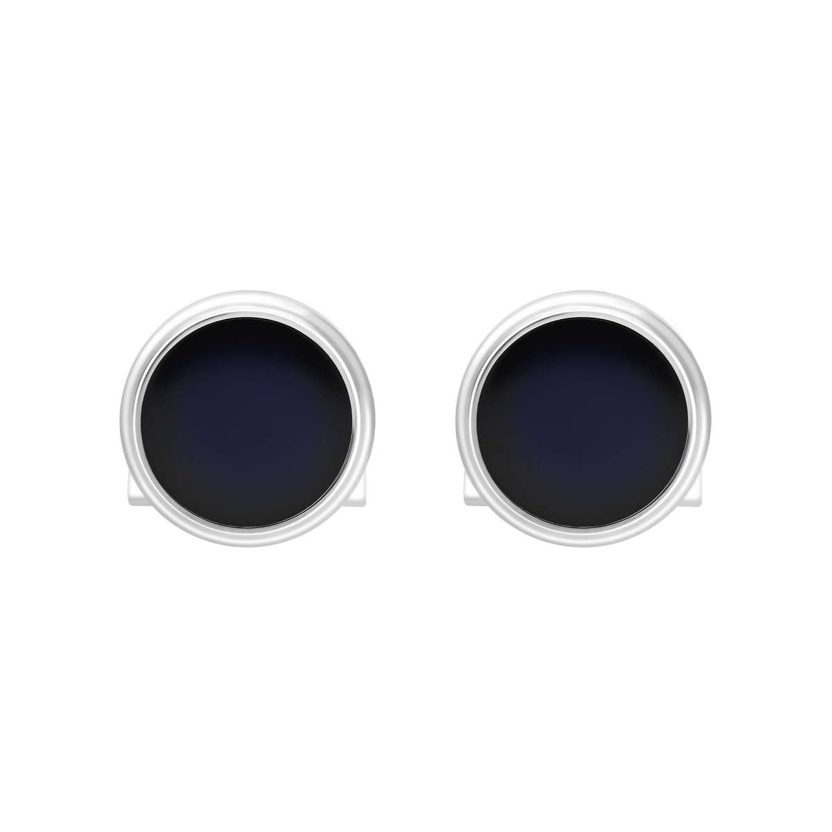 S.T. Dupont Cufflinks Round Blue Palladium — angle view