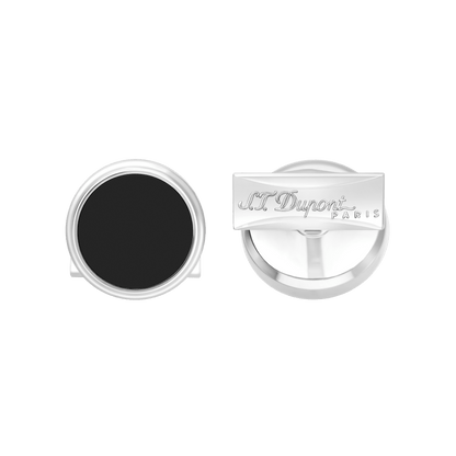 S.T. Dupont Cufflinks Round Black Palladium