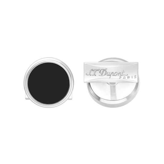 Boutons de manchette S.T. Dupont ronds noirs palladium