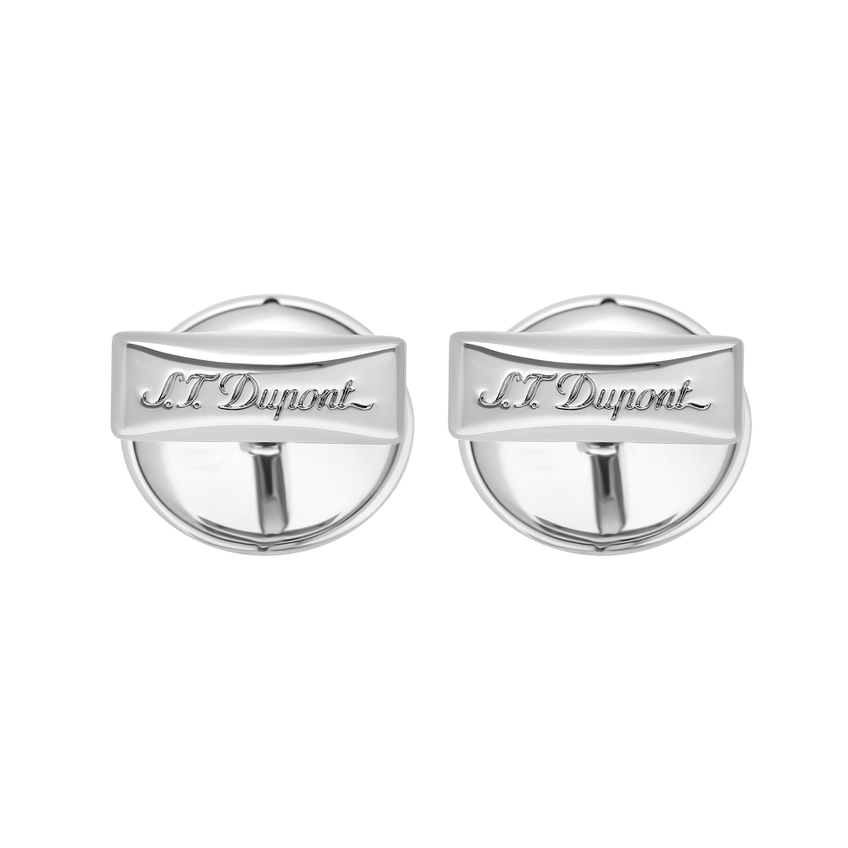 S.T. Dupont Cufflinks Round Logo Black Inox — alternate view