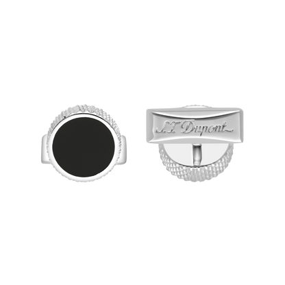 S.T. Dupont Cufflinks Smal Round Black Chrome