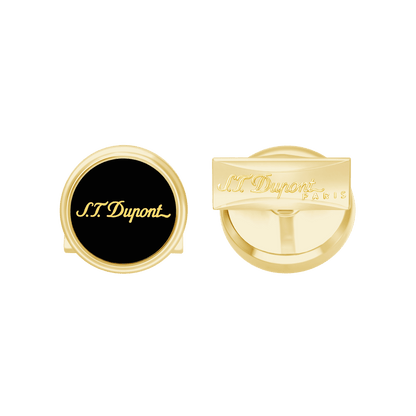 S.T. Dupont Cufflinks Std Black Laq Golden