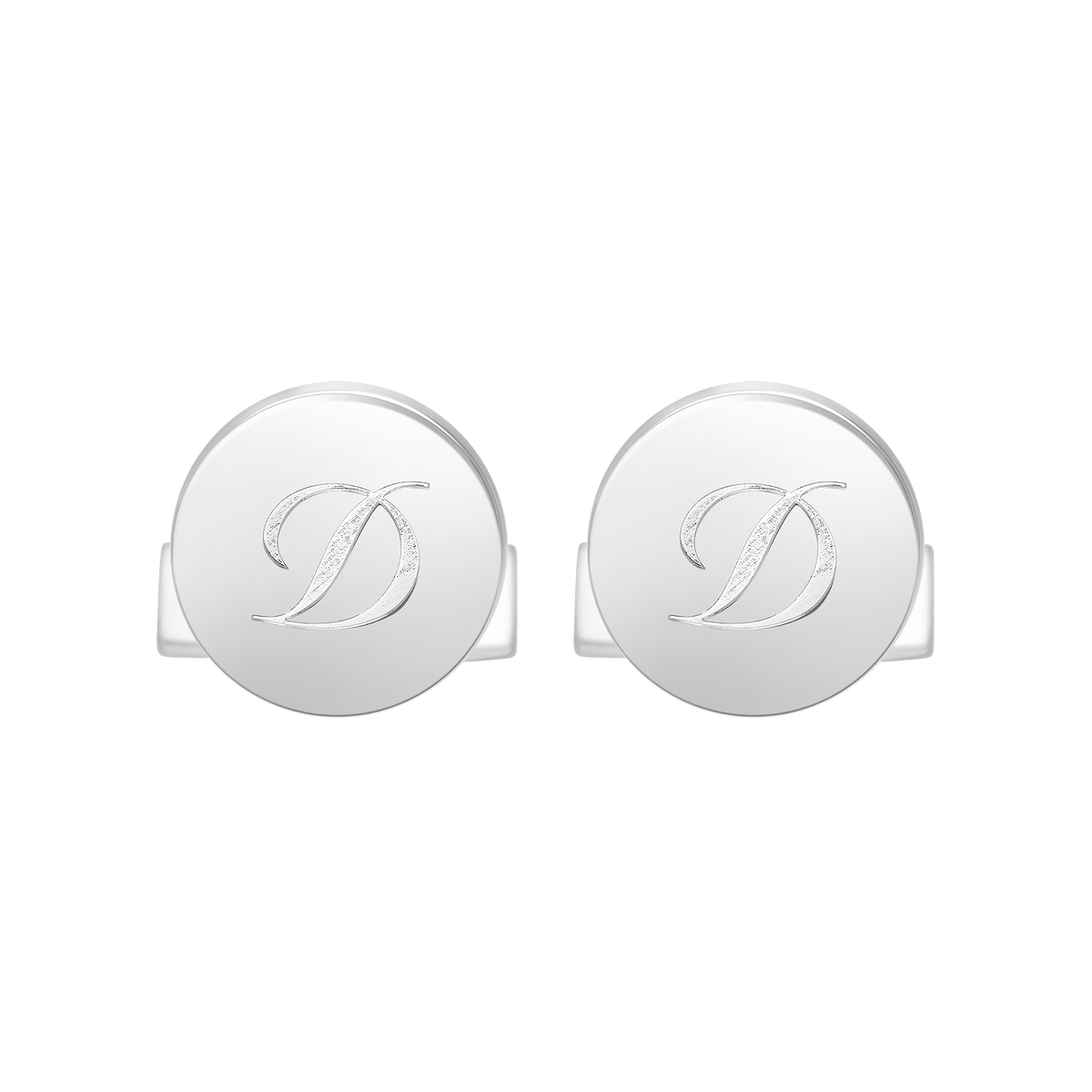 S.T. Dupont boutons de manchette D argent — vue de trois quarts