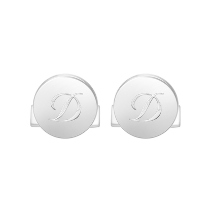 S.T. Dupont boutons de manchette D argent — vue de trois quarts