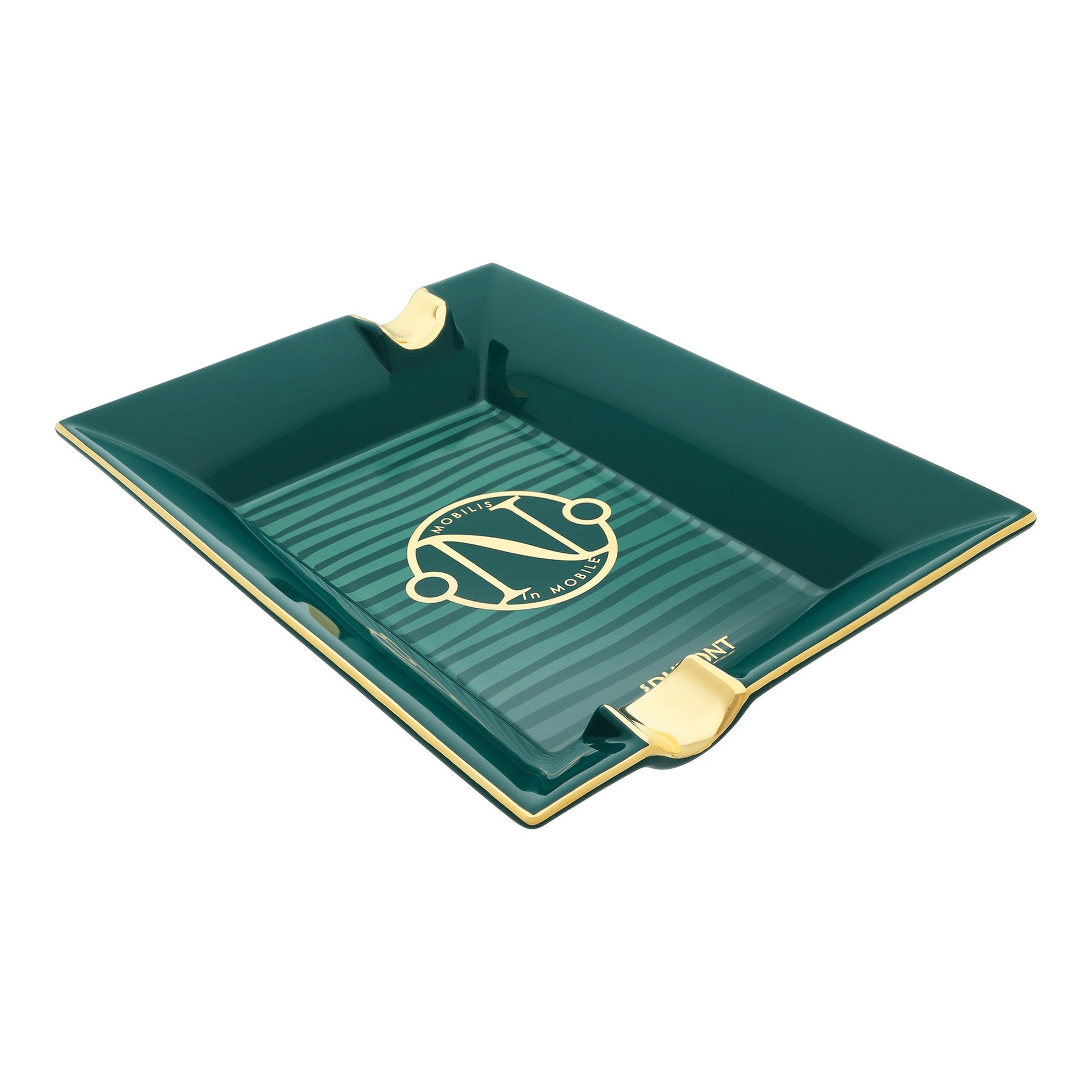 S.T. Dupont 20,000 Leagues Under The Sea - Green Pacific - Ashtray Porcelaine — angle view