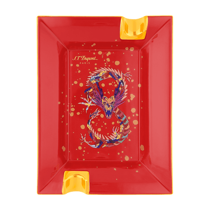 S.T. Dupont Large Ashtray Dragon Burgundy