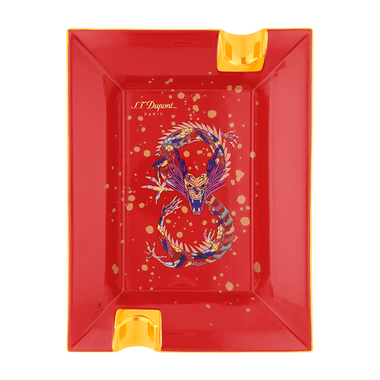S.T. Dupont Large Ashtray Dragon Burgundy