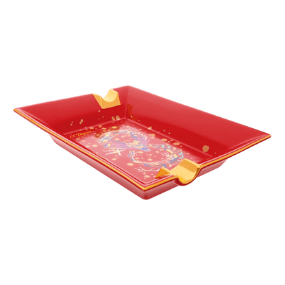 S.T. Dupont Large Ashtray Dragon Burgundy — alternate view