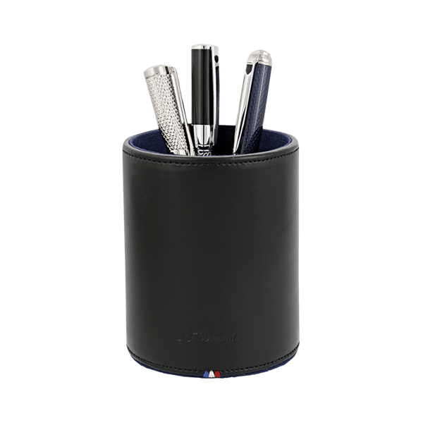 S.T. Dupont leather pen pot black - angle