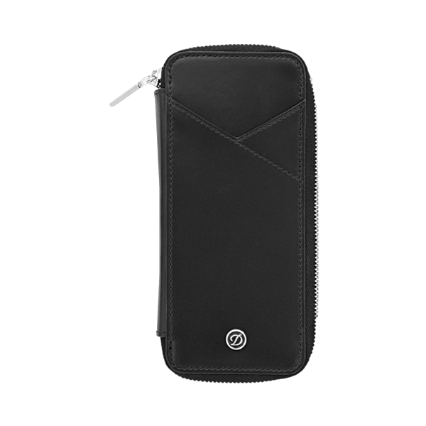S.T. Dupont Line D leather pen case for 3 pens, black