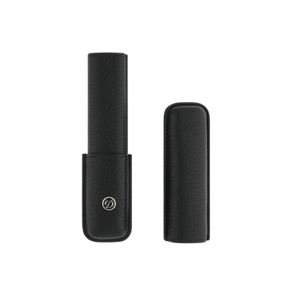 S.T. Dupont Rigid Pen Case x1 Black Leather — detail view