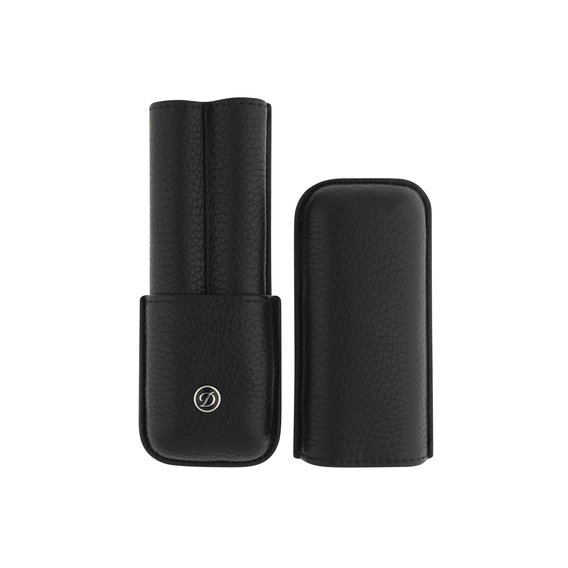 S.T. Dupont Rigid Pen Case x2 Black Leather — detail view