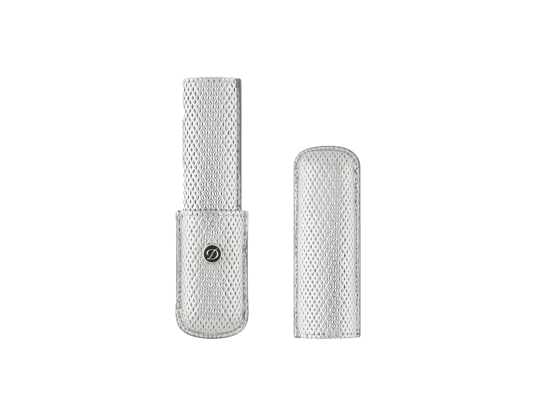 S.T. Dupont Rigid Pen Case X1 Silvery Mesh — angle view