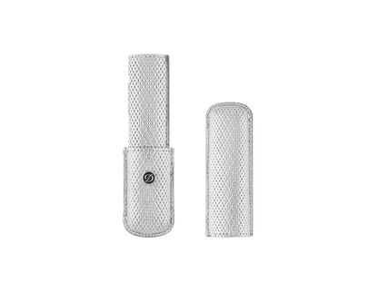 S.T. Dupont Rigid Pen Case X1 Silvery Mesh — angle view