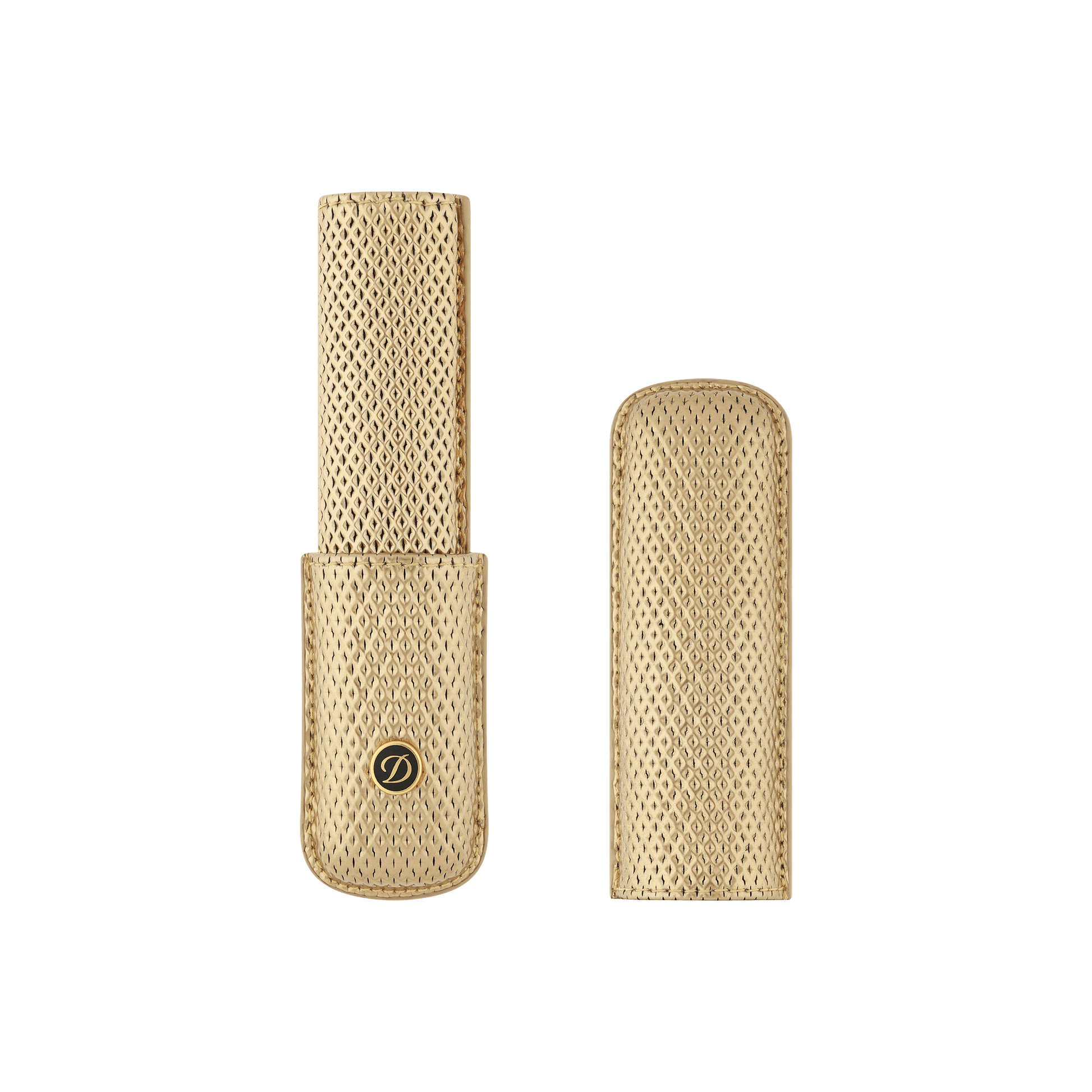 S.T. Dupont Rigid Pen Case X1 Golden Mesh — angle view