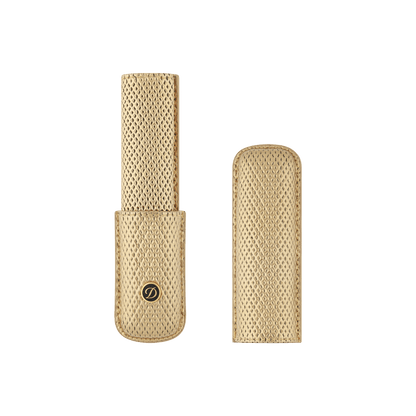 S.T. Dupont Rigid Pen Case X1 Golden Mesh — angle view